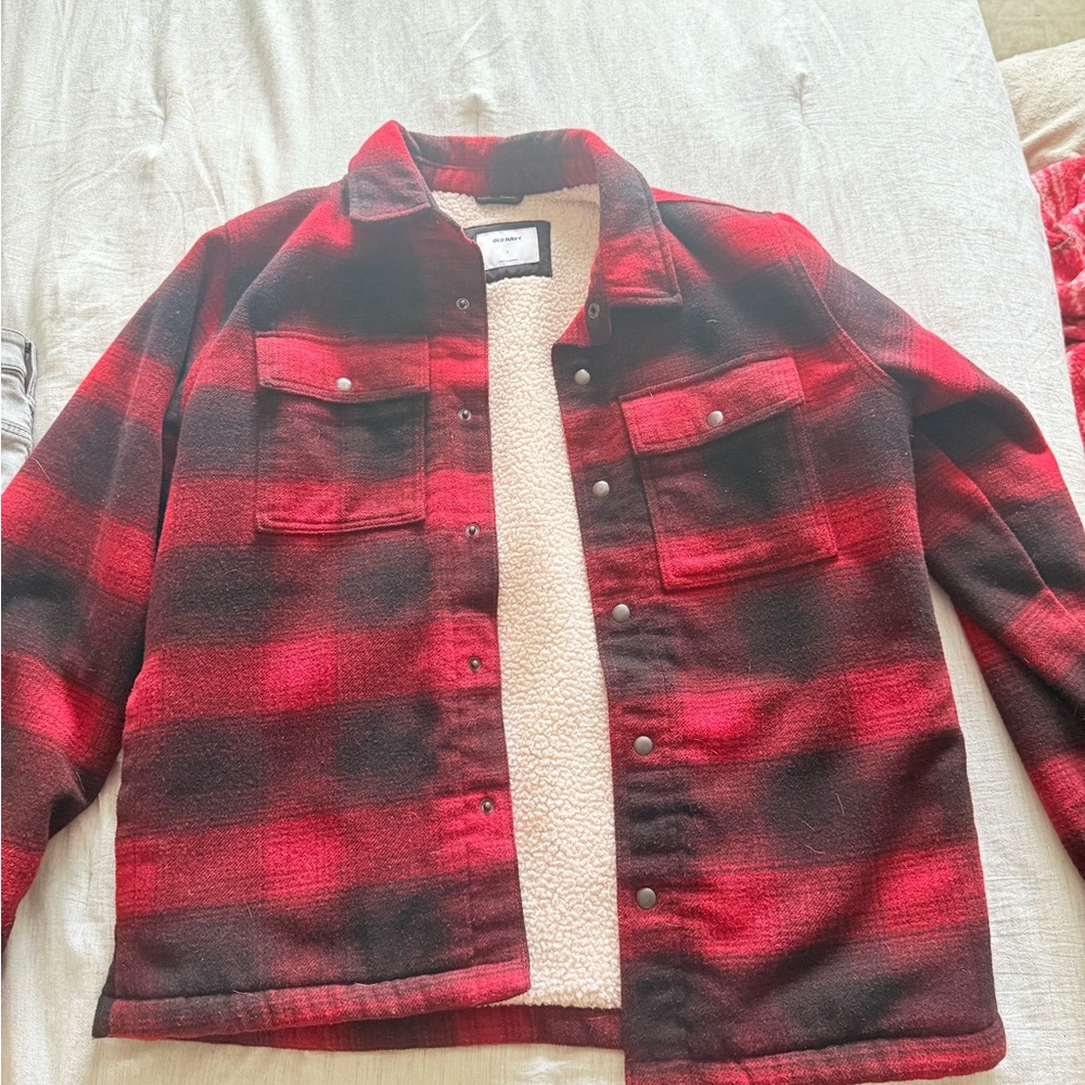 Mens vintage oversized Sherpa lined flannel